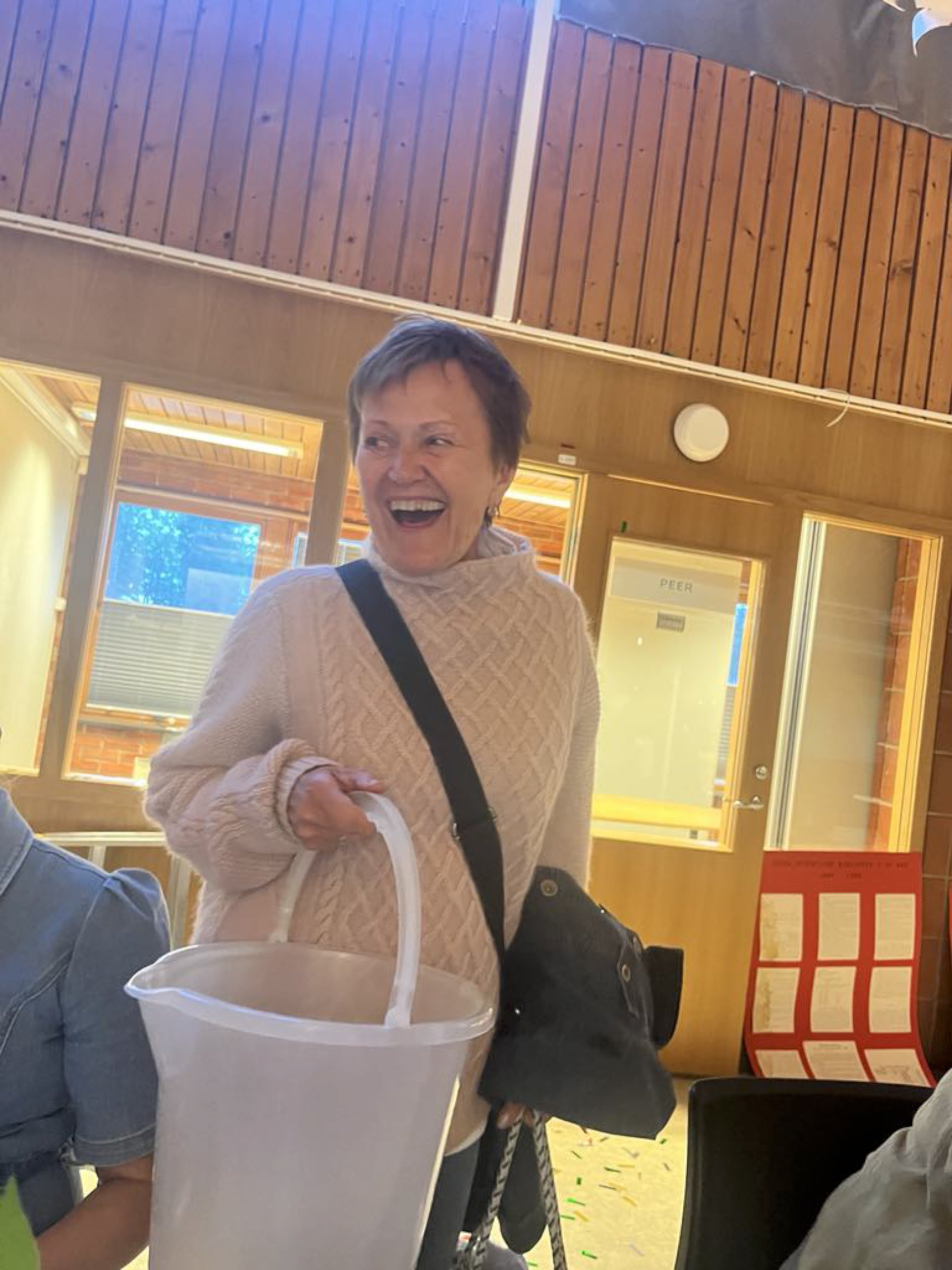 Turid Flåt på Brunostens avslutningsfest.